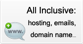 Includes everything you need - hosting, emails, domain name, etc.